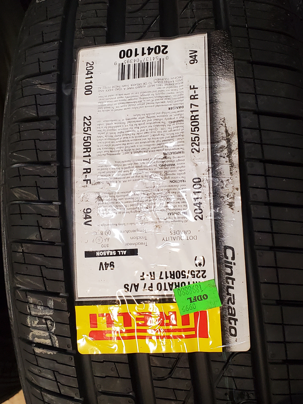 4 PIRELLI CINTURATO 7 RUN FLAT BSW  225 50 17 94V ALL SEASON TIRE 2041100