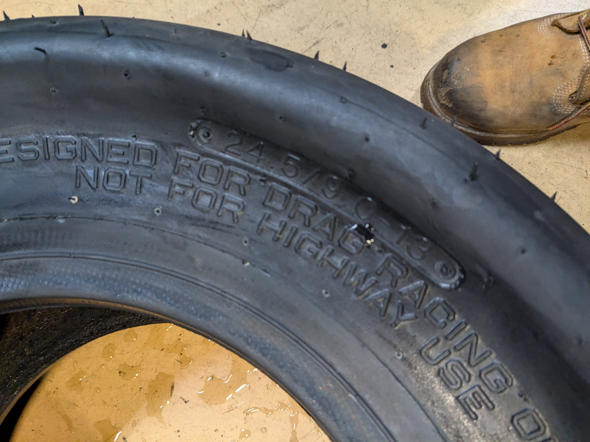 MICKEY THOMPSON ET DRAG WL 24.5 9 13 DRAG SLICK RACING TIRE 30161 ROLLOVER 76"
