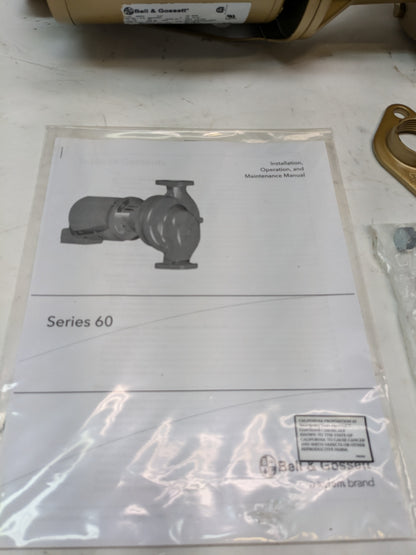 BELL AND GOSSET SERIES 60 PUMP W72709LF AB 1/4 HP B604S 1-1/4 X 5-1/4 5JPE3