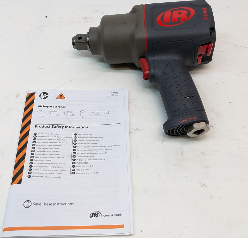 INGERSOLL RAND 3/4-INCH-DRIVE AIR IMPACT WRENCH WITH QUIET PISTOL-GRIP DESIGN 2146Q1MAX