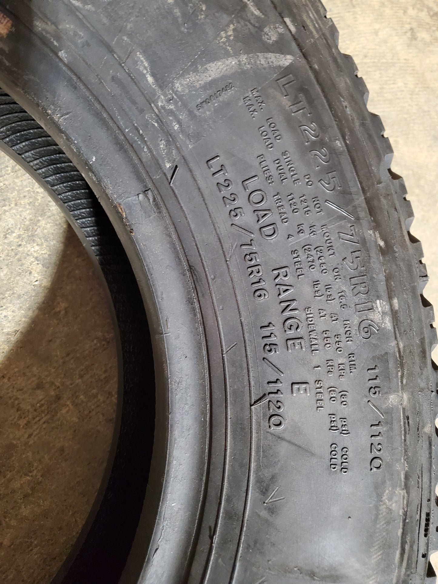 NOS GOODYEAR ENDURANCE RSA BSW LT 225 75 16 115/112Q 10PLY ALL POSITION TIRE 139862674