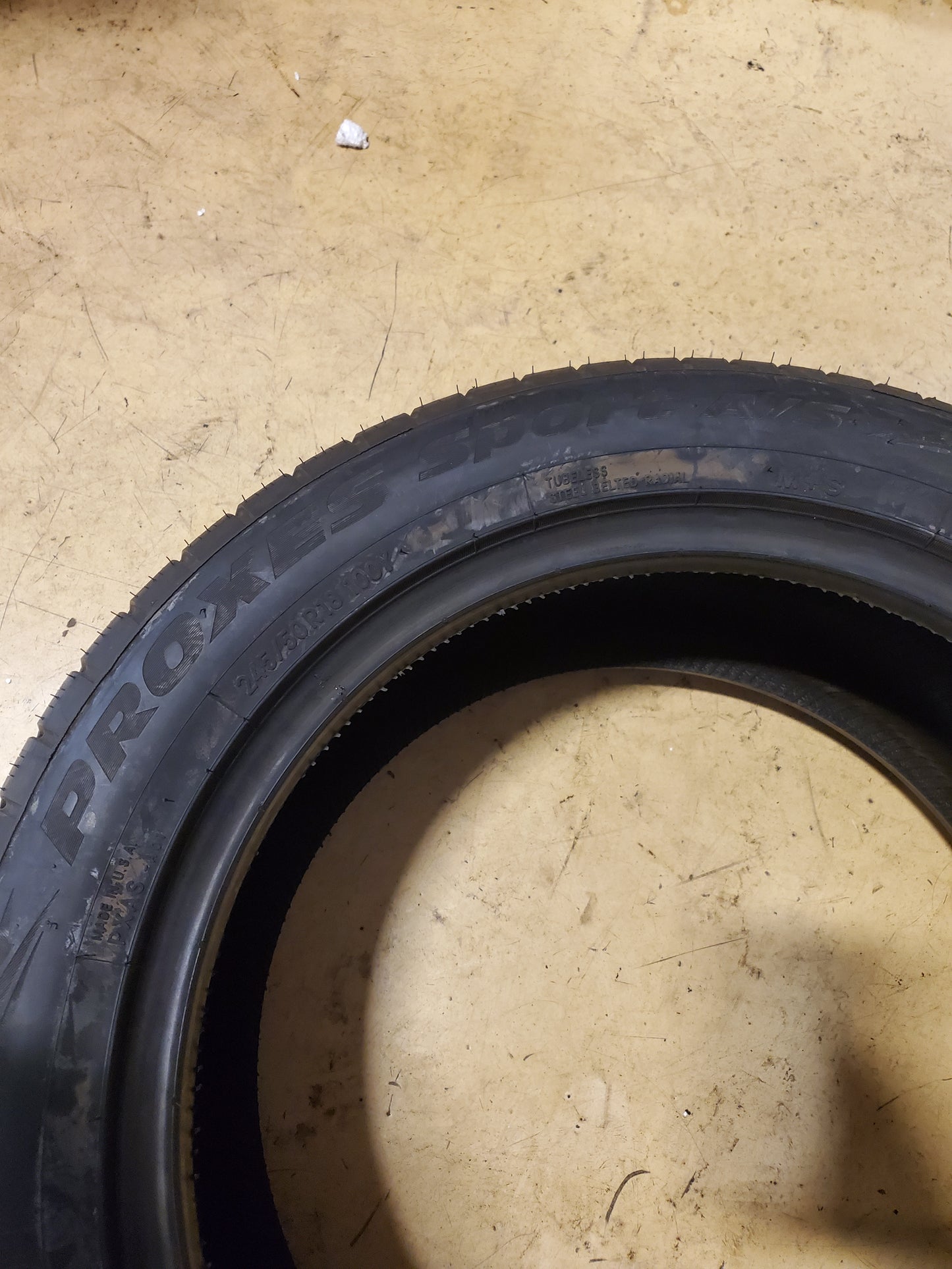 NOS TOYO PROXES SPORT A/S BSW P 245 50 18 100Y UHP TIRE 214360