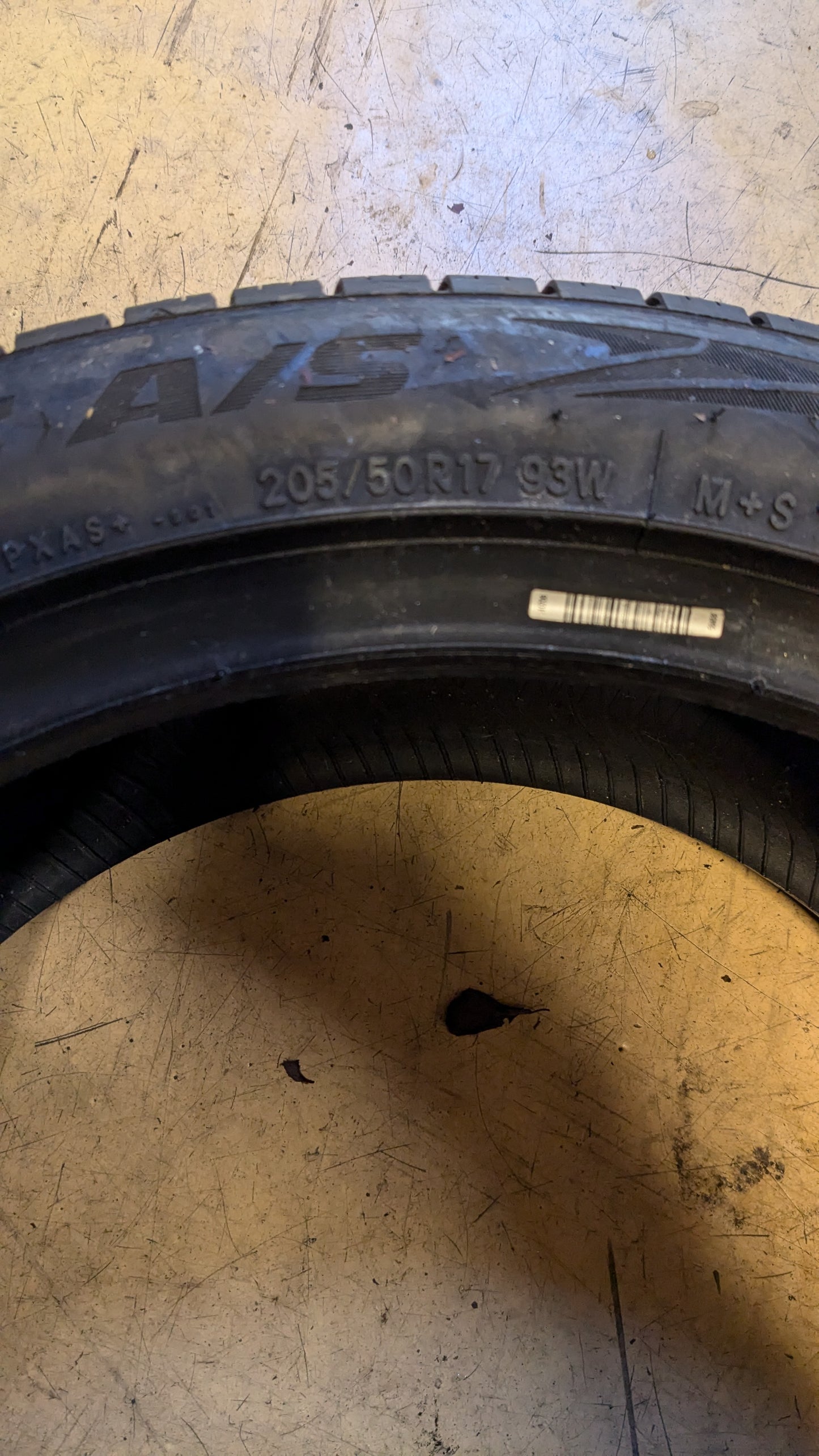 TOYO PROXES SPORT A/S PLUS BSW P 205 50 17 93W XL UHP ALL SEASON TIRE 223460