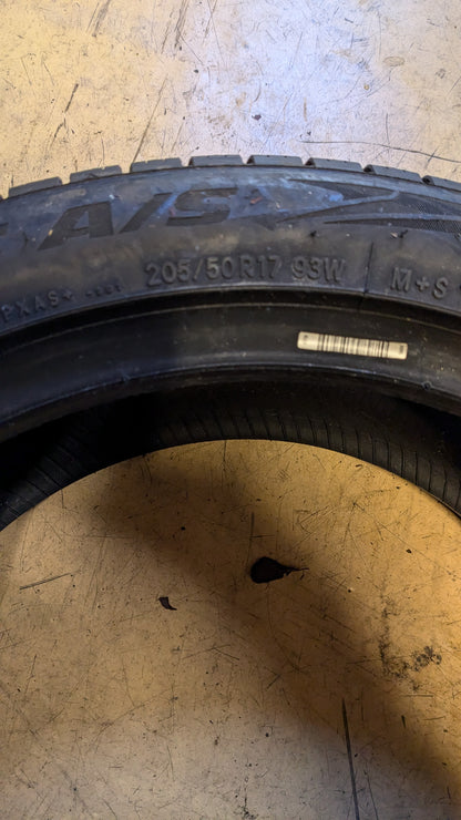 TOYO PROXES SPORT A/S PLUS BSW P 205 50 17 93W XL UHP ALL SEASON TIRE 223460