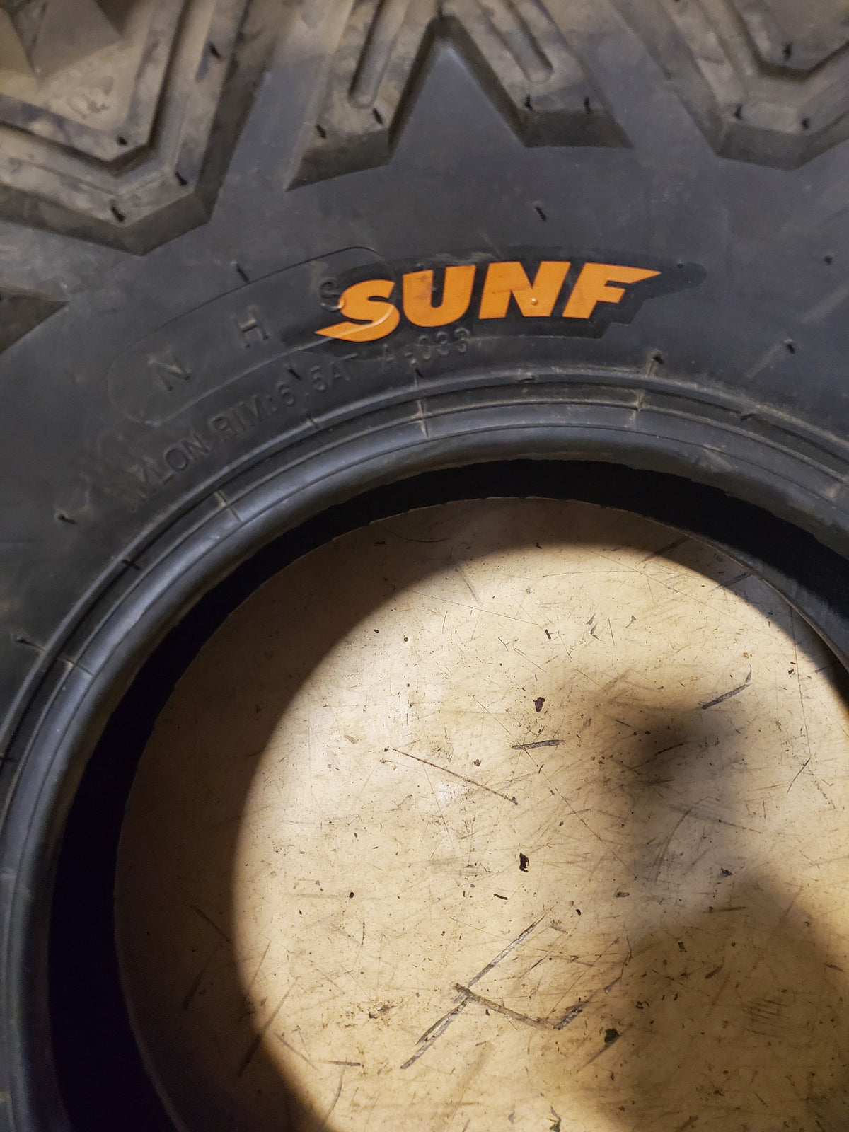 DAMAGED NOS SUNF A033 BSW AT 24 8 11 65J 6PLY ATV/UTV TIRE MSA033240811